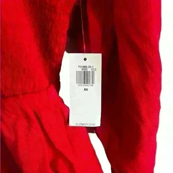 NWT Old Navy Red Shirred Peplum Long Sleeve Top | Dressy Shirt | Size XS - Picture 4 of 4